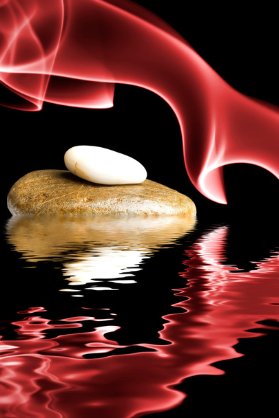 Zen kamienie odbite w wodzie - Zdjęcie, obraz