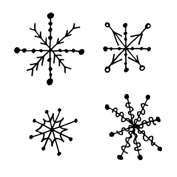 Snowflake simple doodle illusatration - Vector, imagen