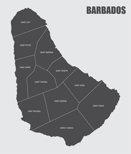 Verwaltungskarte von Barbados - Vektor, Bild