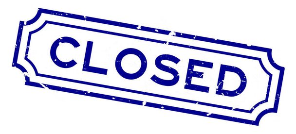 Grunge azul palavra fechada borracha selo comercial no fundo branco - Vetor, Imagem