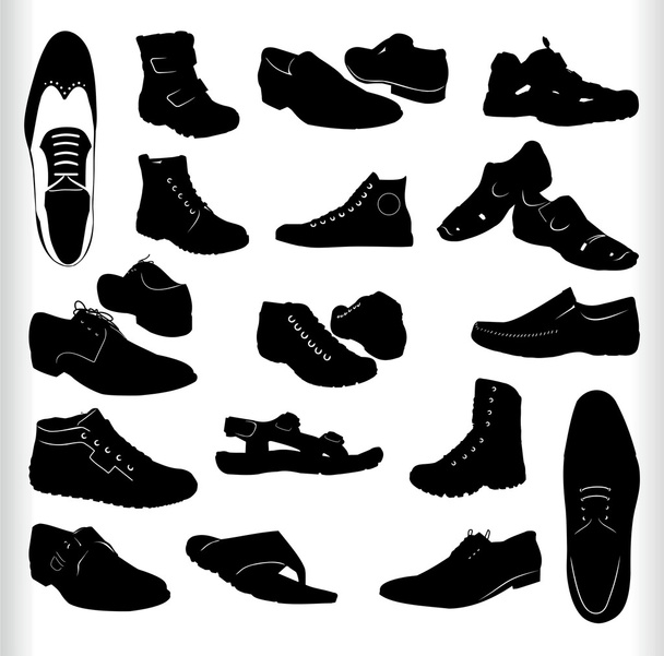 vektör siyah ve beyaz ayakkabı - Vektör, Görsel