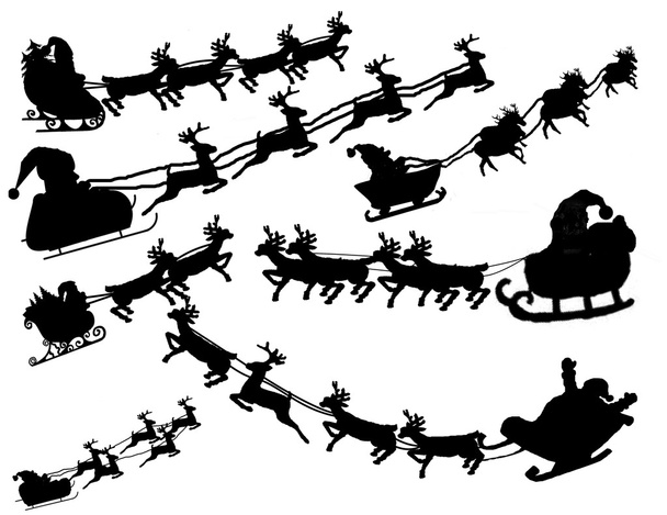 Flying Santa - Vector, Image