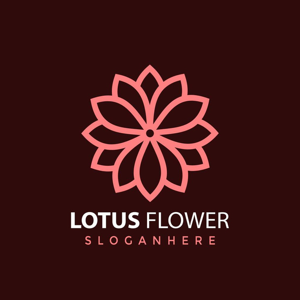 Minimalist Lotus Flower logo Design vector illustration - Vector, Image