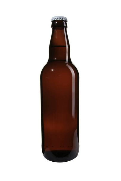 A vertical shot of a beer bottle isolated on a white background - Фото, зображення