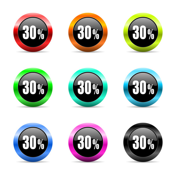 30 percent web icons set - Foto, immagini