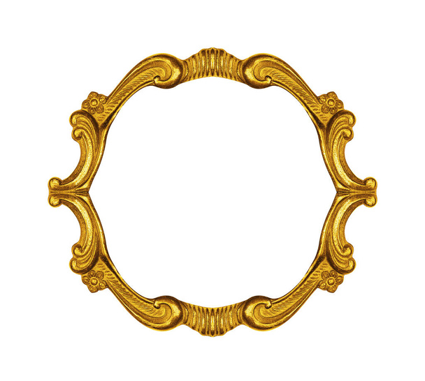Gold vintage frame on white background, including clipping path - Foto, imagen