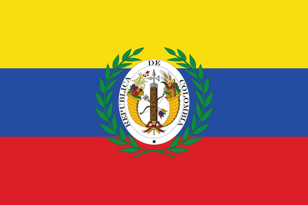Former Panamanian historic vector flag of the Gran Colombia between 1821 and 1831 - Vector, Image