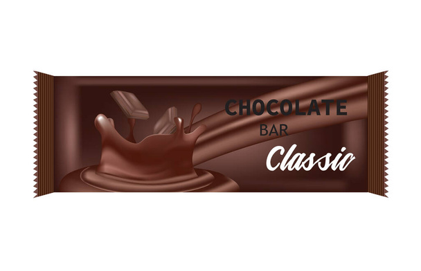 Paquete de barra de chocolate. ilustración vectorial - Vector, Imagen
