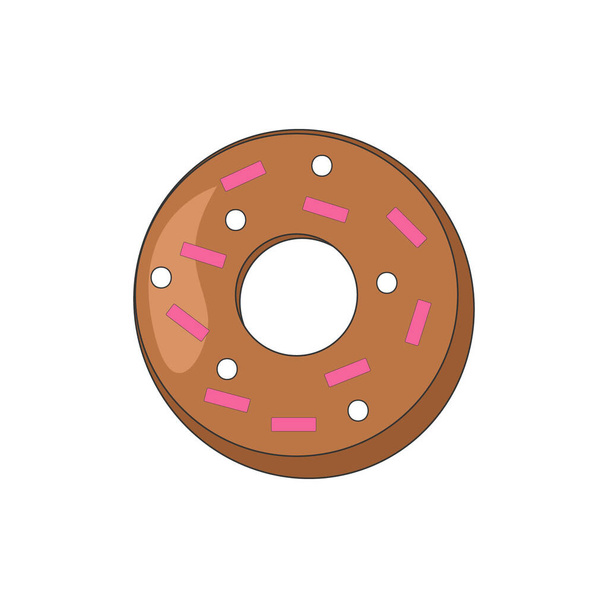 Colored beautiful donut isolated on white background. Vector illustration - Vecteur, image