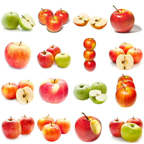 apples collection isolated on a white background - Photo, Image