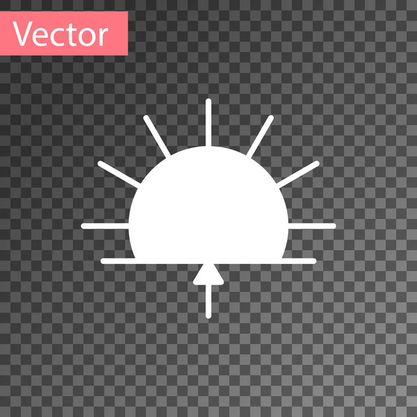 White Sunrise icon isolated on transparent background.  Vector Illustration. - Vector, Image