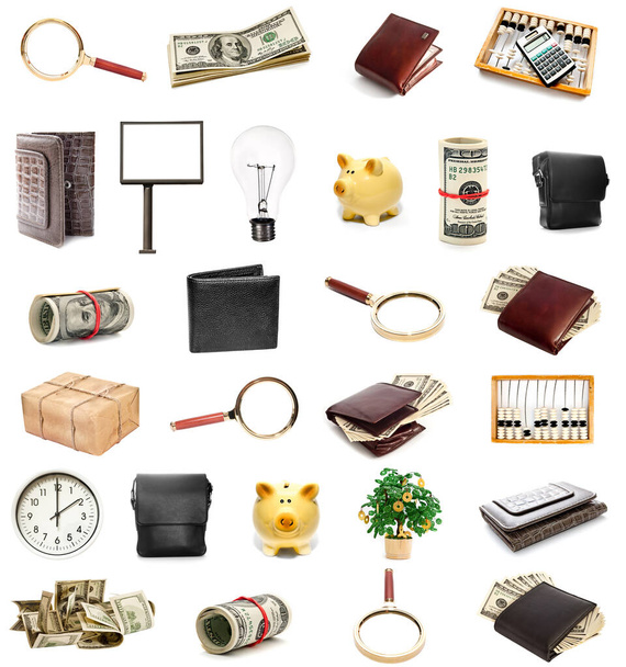 business collection isolated on a white background - Photo, Image