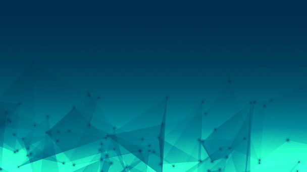 Abstract technology and science polygonal space low poly dark background Tone blue with connecting dots and lines. - Photo, Image