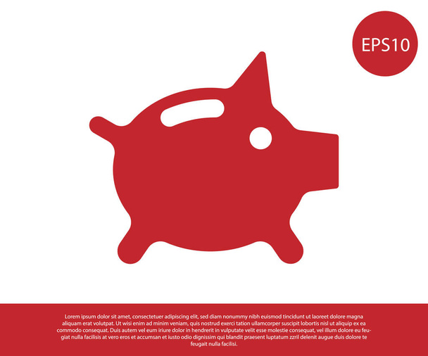 Red Piggy bank icon isolated on white background. Icon saving or accumulation of money, investment.  Vector.. - Vector, Image