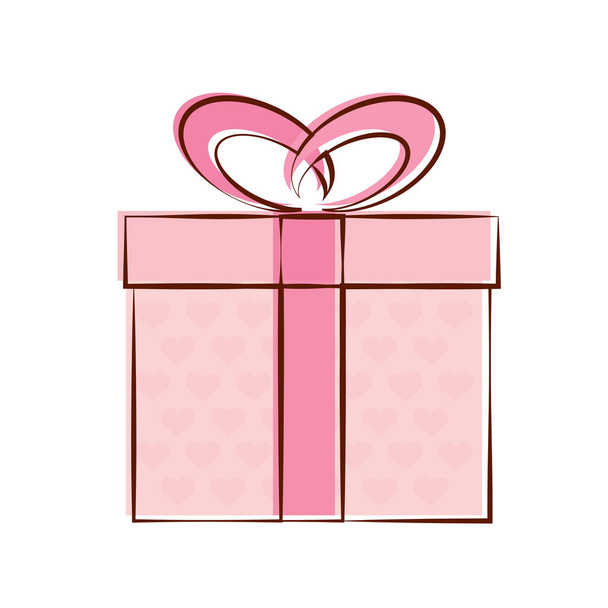 Isolated romantic gift pink - Vector, Imagen