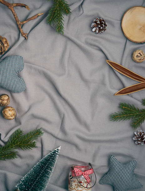 Christmas, winter, new year concept. Flat lay, top view, copy space. - Фото, зображення