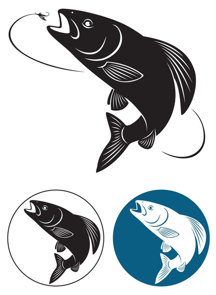 Illustration of fish grayling - Vector, Image