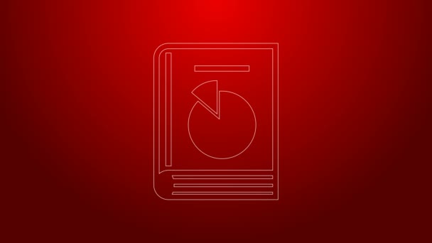 Green line User manual icon isolated on red background. User guide book. Instruction sign. Read before use. 4K Video motion graphic animation - Footage, Video