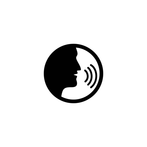 tête homme parlant vecteur icône. symbole pour le site Web Ordinateur et vecteur mobile - Vecteur, image