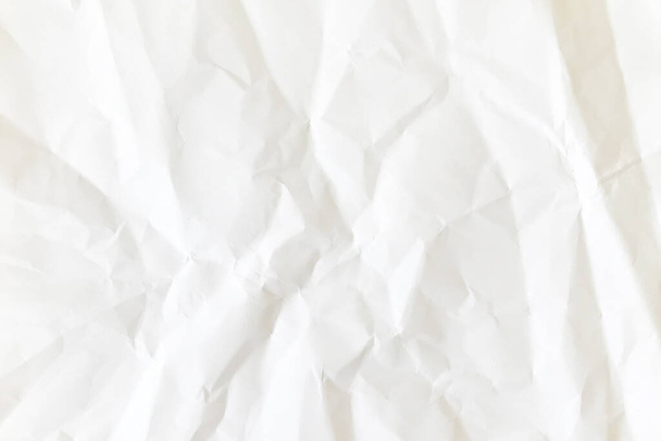 Papier blanc uni, fond blanc, texture du papier, surface rugueuse, papier froissé blanc - Photo, image