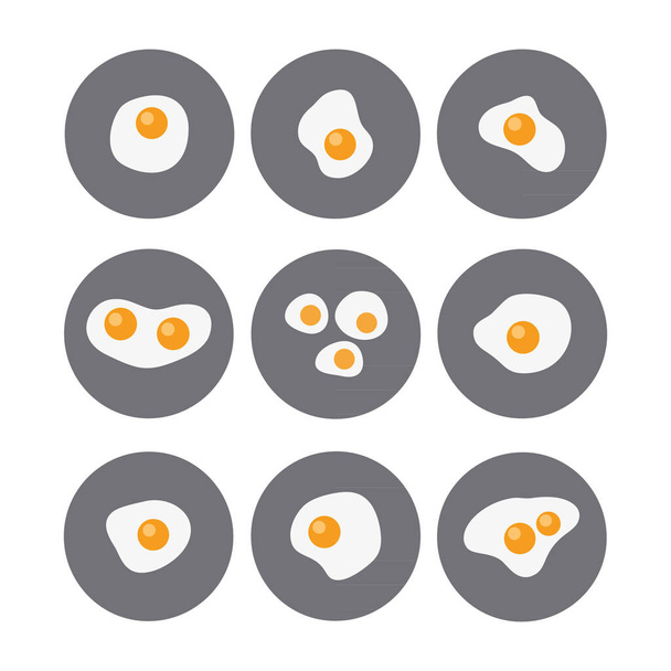 kokoelma paistettua muna kuvaketta. Graafiset elementit suunnittelu - Vektori, kuva