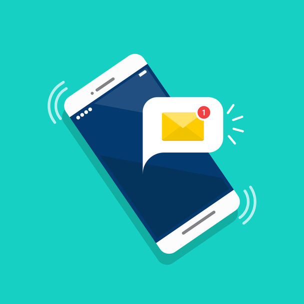 New email notification on the smartphone screen. Vector illustration - Vector, Image