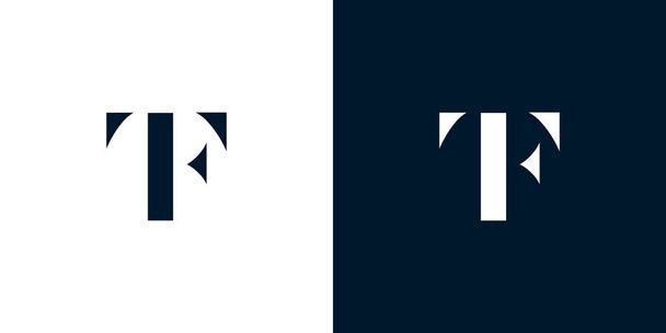 Soyut TF logosu. Bu logo, yaratıcı bir şekilde soyut yazı karakterine sahip. Hangi şirket veya markanın başlaması uygun olacaktır. - Vektör, Görsel