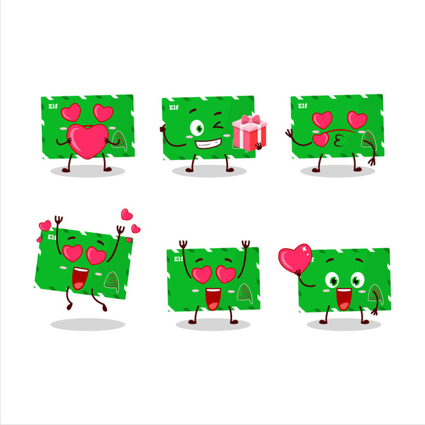 Elf Envelopes cartoon character with love cute emoticon.Vector illustration - Vector, Image