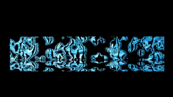 4 K reflexión difuminación agua marca de propagación abstracta y transformar el texto letra mayúscula de agua potable con efecto de ola gota de agua - Metraje, vídeo