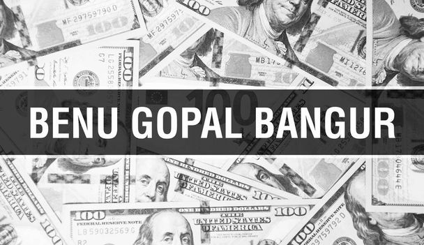 Benu Gopal Bangur text Concept. American Dollars Cash Money,3D rendering. Billionaire Benu Gopal Bangur at Dollar Banknote. Top world Financial billionaire investor - London,3 May 202 - Photo, Image