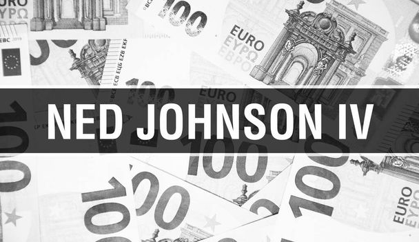 Ned Johnson IV Text Konzept. American Dollars Cash Money, 3D-Rendering. Milliardär Ned Johnson IV bei Dollar Banknote. Weltweit führender Finanzmilliardär Investor - London, 3. Mai 202 - Foto, Bild
