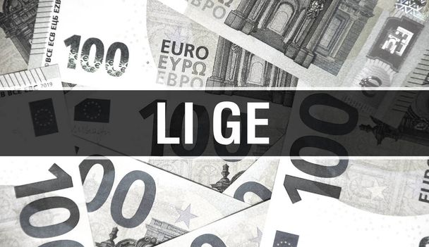 Li Ge text Concept. American Dollars Cash Money,3D rendering. Billionaire Li Ge at Dollar Banknote. Top world Financial billionaire investor - London,3 May 202 - Photo, Image