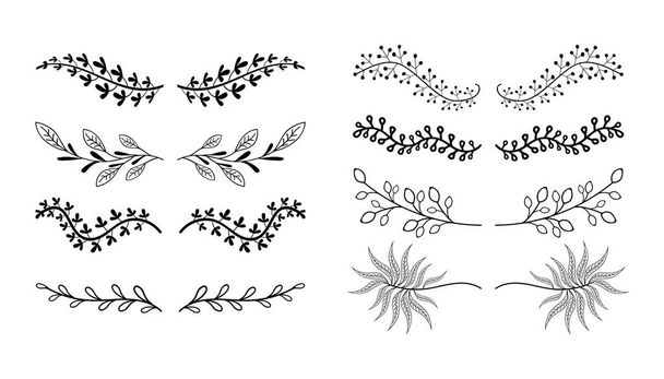set of vector decorative borders with different flowers - Vector, Image