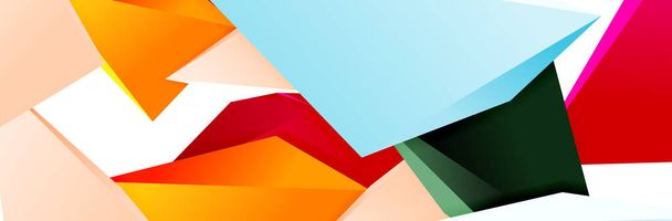 Triangle mosaic abstract background, 3d triangular low poly shapes. Geometric vector illustration for covers, banners, flyers and posters and other - Vector, Image