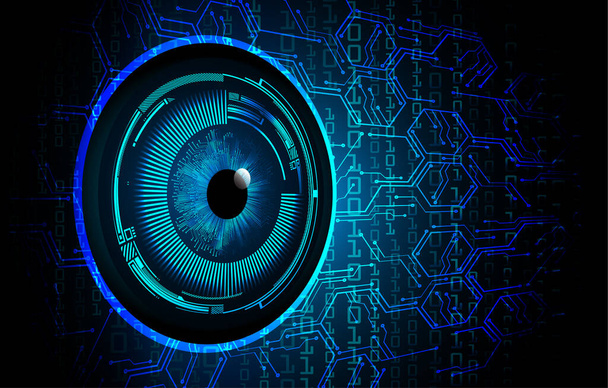 eye cyber circuit future technology concept background - Vector, imagen