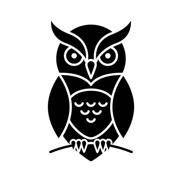 Evil owlGlyph vector icon which can easily modify or edit - Wektor, obraz