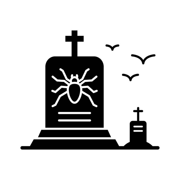 Spooky GravestoneGlyph vector icon which can easily modify or edit - Vector, Image
