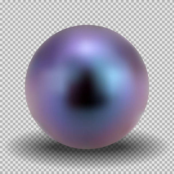 Realistická purpurová perla. 3D koule na průhledném pozadí. Izolovaný vektorový objekt. - Vektor, obrázek