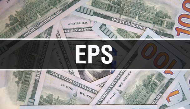 EPS text Concept Closeup. American Dollars Cash Money,3D rendering. EPS at Dollar Banknote. Financial USA money banknote Commercial money investment profit concep - Foto, Bild