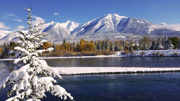 image de belle rivière et montagnes en canmore, canada - Photo, image