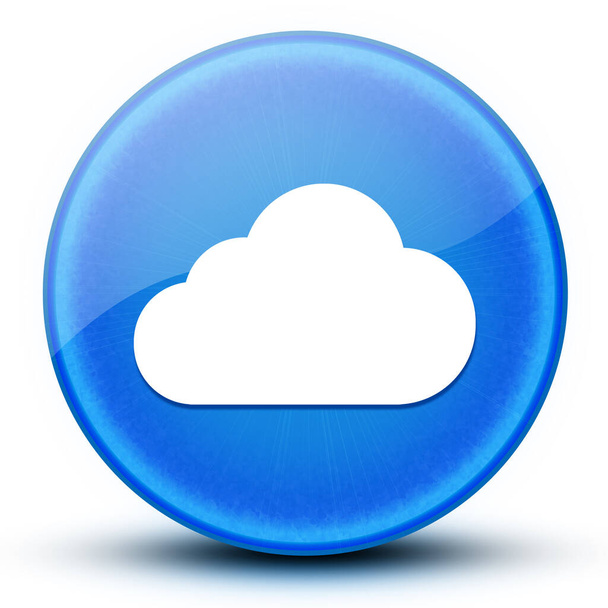 Cloud eyeball γυαλιστερό μπλε στρογγυλό κουμπί αφηρημένη εικόνα - Φωτογραφία, εικόνα