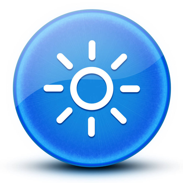 Bildschirm Helligkeit Sonne Augapfel glänzend blau runde Taste abstrakte Abbildung - Foto, Bild