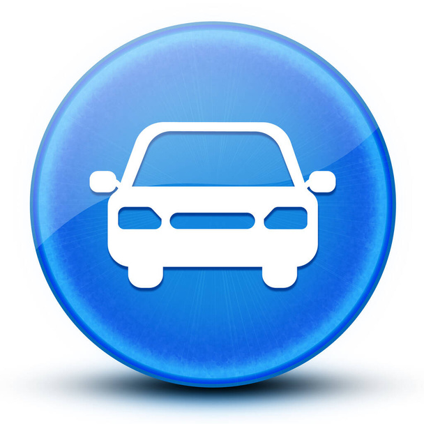 Car eyeball glossy blue round button abstract illustration - Photo, Image