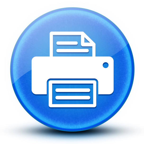 Printer eyeball glossy blue round button abstract illustration - Photo, Image