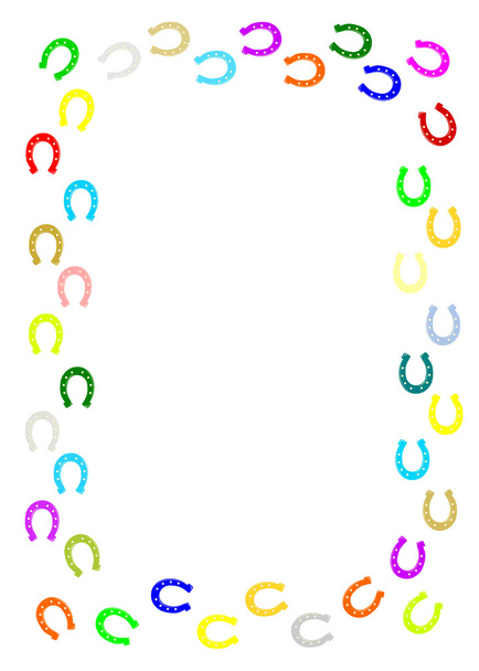 Colourful horseshoe border. - Vector, Image