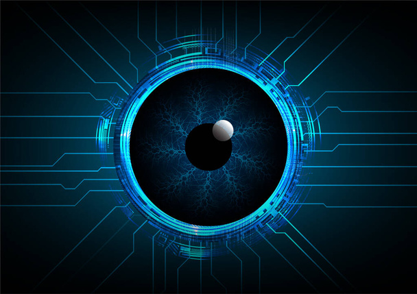 eye cyber circuit future technology concept background, spherical abstract backdrop - Vecteur, image