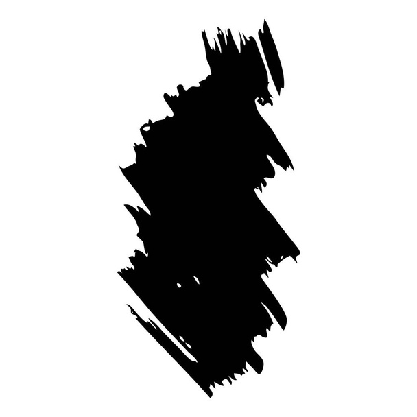 Handgezeichnete schwarze Tintenkleckse, Unschärfe, Flecken, Strich, Abdruck, Textur für grafische Gestaltung. Schwarze Vektorvorlage isoliert auf weißem Hintergrund.  - Vektor, Bild