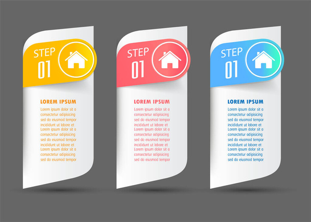 colorful modern text box template for website, computer graphic, technology and internet, banner - Vektor, obrázek
