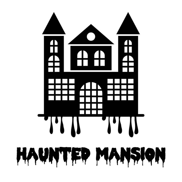 Horror houseGlyph Com ícone de vetor de título que pode facilmente modificar ou editar - Vetor, Imagem