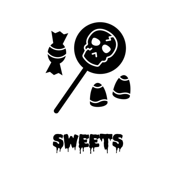 Suikergoed itemsGlyph Met titel vector pictogram dat gemakkelijk kan wijzigen of bewerken - Vector, afbeelding